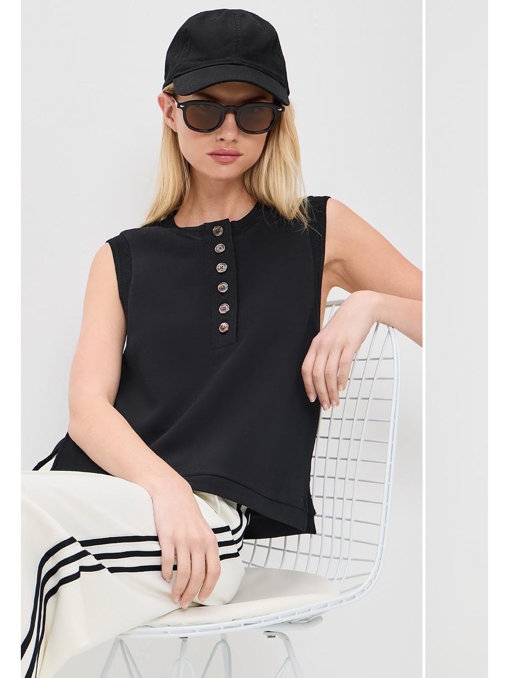 NWT VARLEY Marla Button Placket Tank